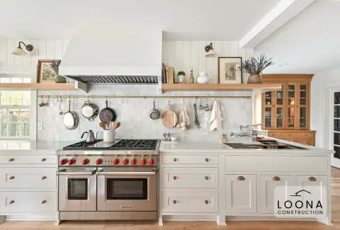Open kitchen with woven stools in Palo Alto, photo 3