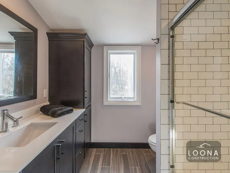 Bathroom with dark vanity, Union City