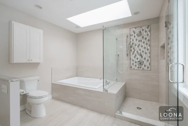Bathroom with glass shower, Santa Clara