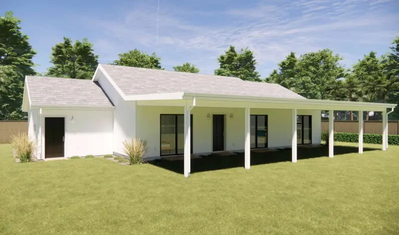 2-bedroom ADU with oversized garage in Pleasanton (3D rendering)